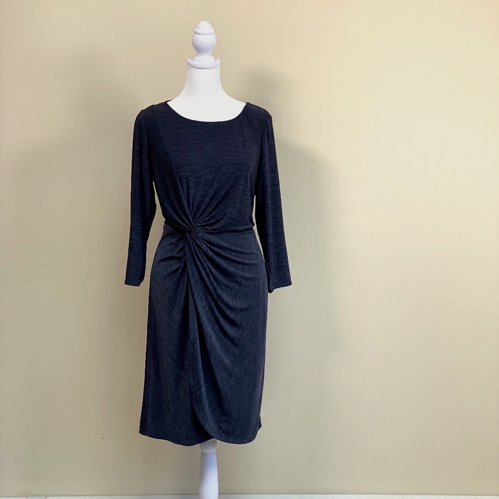 Catherine Malandrino NWOT dark blue faux wrap dress size L